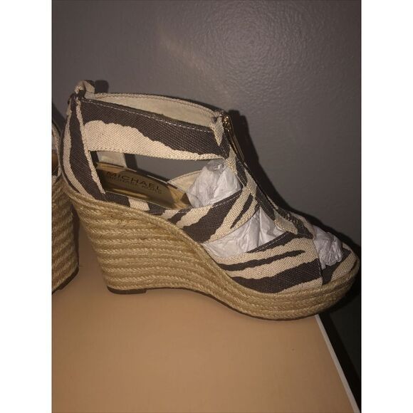 MICHAEL MICHAEL KORS Womens Tiger Platform Damita Wedge Espadrille Shoes 6 M - Picture 2 of 6